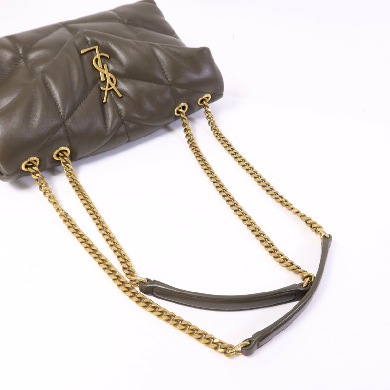 SAINT LAURENT 羊皮皮革Puffer Toy鏈帶肩背袋-8