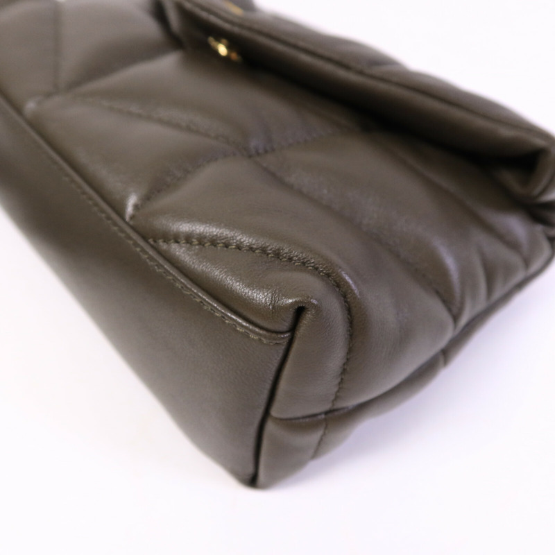 SAINT LAURENT 羊皮皮革Puffer Toy鏈帶肩背袋-10