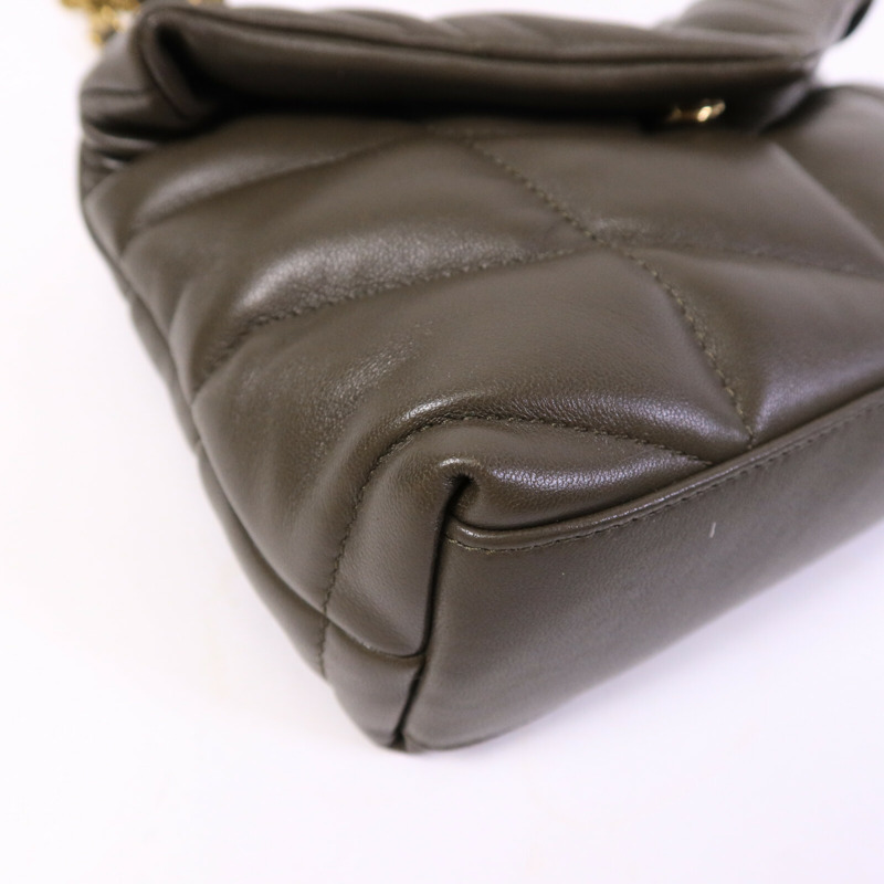 SAINT LAURENT 羊皮皮革Puffer Toy鏈帶肩背袋-11