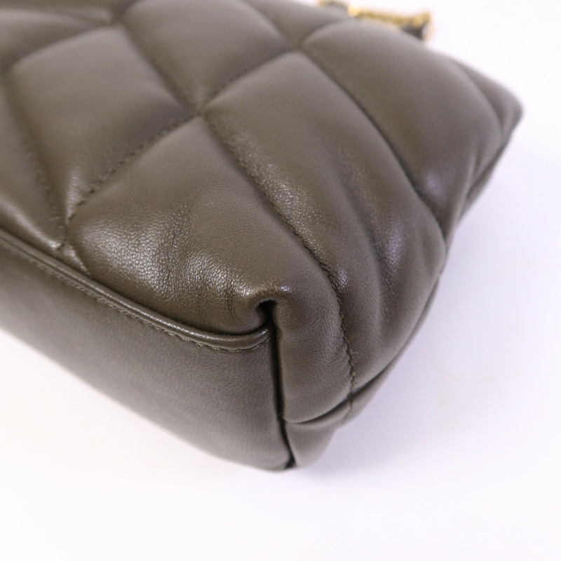 SAINT LAURENT 羊皮皮革Puffer Toy鏈帶肩背袋-12