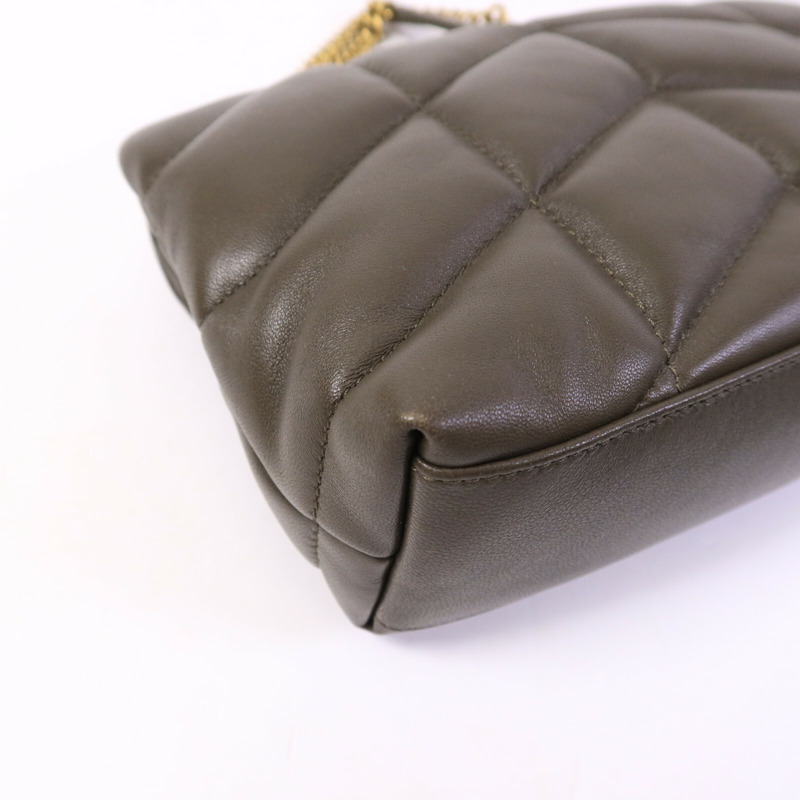 SAINT LAURENT 羊皮皮革Puffer Toy鏈帶肩背袋-13