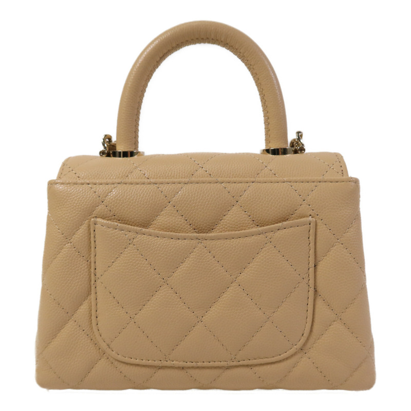 CHANEL 牛皮皮革Nano Coco Handle鏈帶手挽肩背兩用袋-1