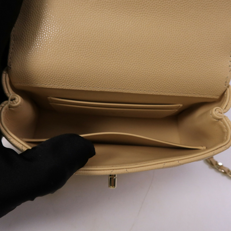 CHANEL 牛皮皮革Nano Coco Handle鏈帶手挽肩背兩用袋-4