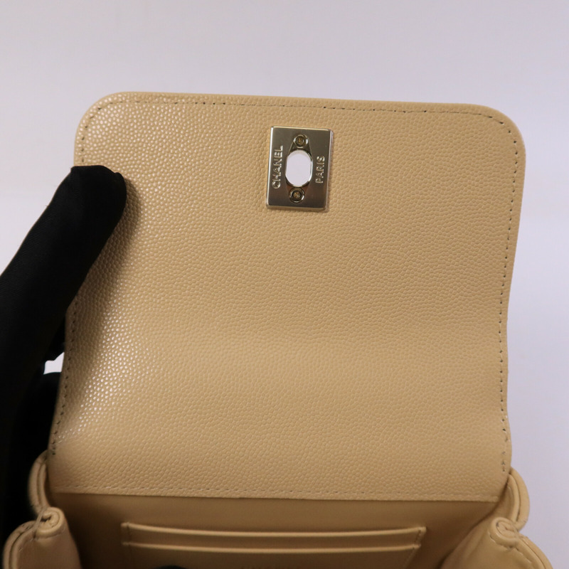 CHANEL 牛皮皮革Nano Coco Handle鏈帶手挽肩背兩用袋-13