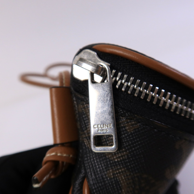 CELINE 塗層帆布Small Zipped Purse肩背袋-6