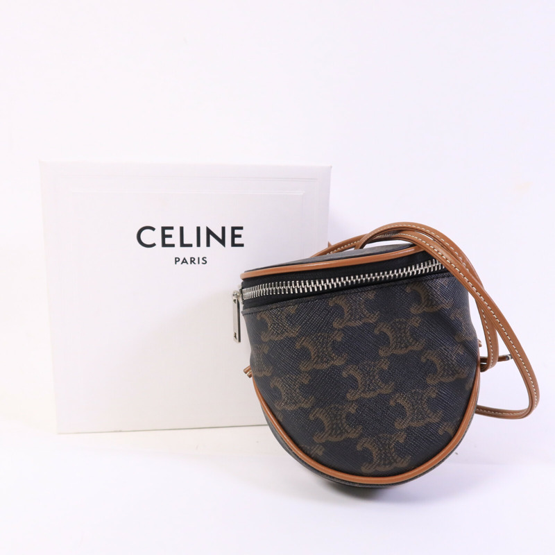 CELINE 塗層帆布Small Zipped Purse肩背袋-9