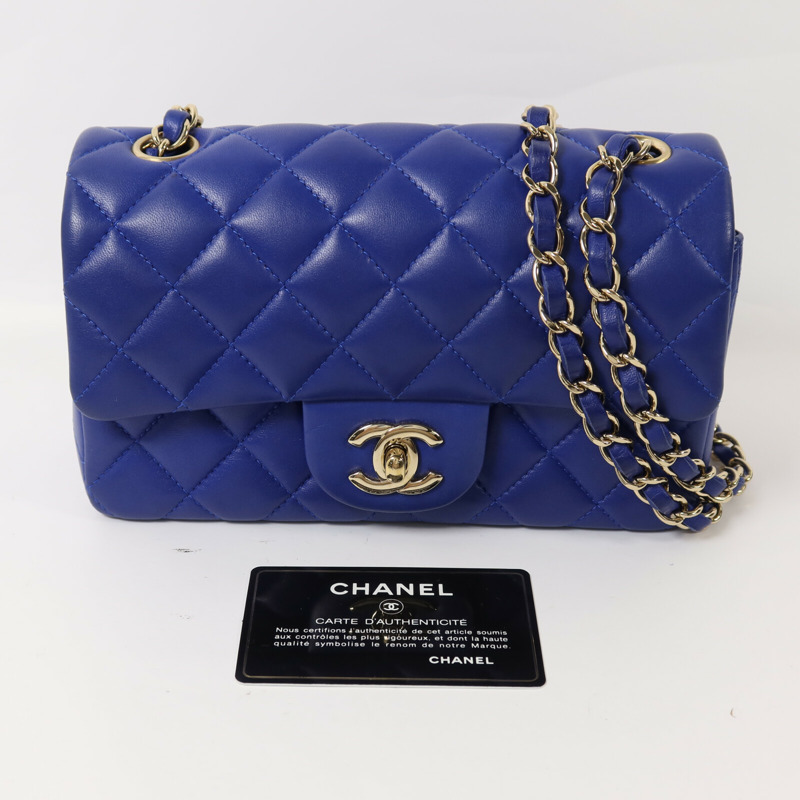 CHANEL 羊皮皮革Mini Classic 20鏈帶肩背袋-9