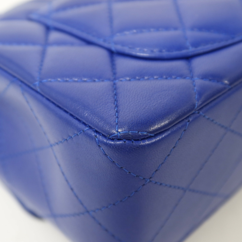 CHANEL 羊皮皮革Mini Classic 20鏈帶肩背袋-13