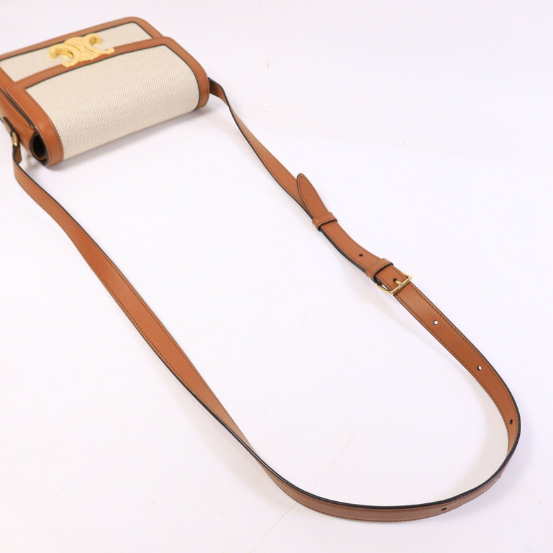 CELINE 帆布Teen Triomphe Bag肩背袋-8