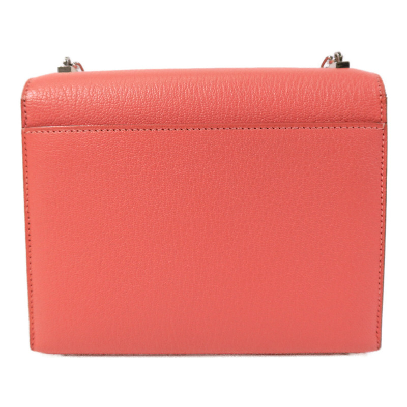 HERMES Chevre皮革Verrou Mini鏈帶肩背袋Rose Lipstick-1