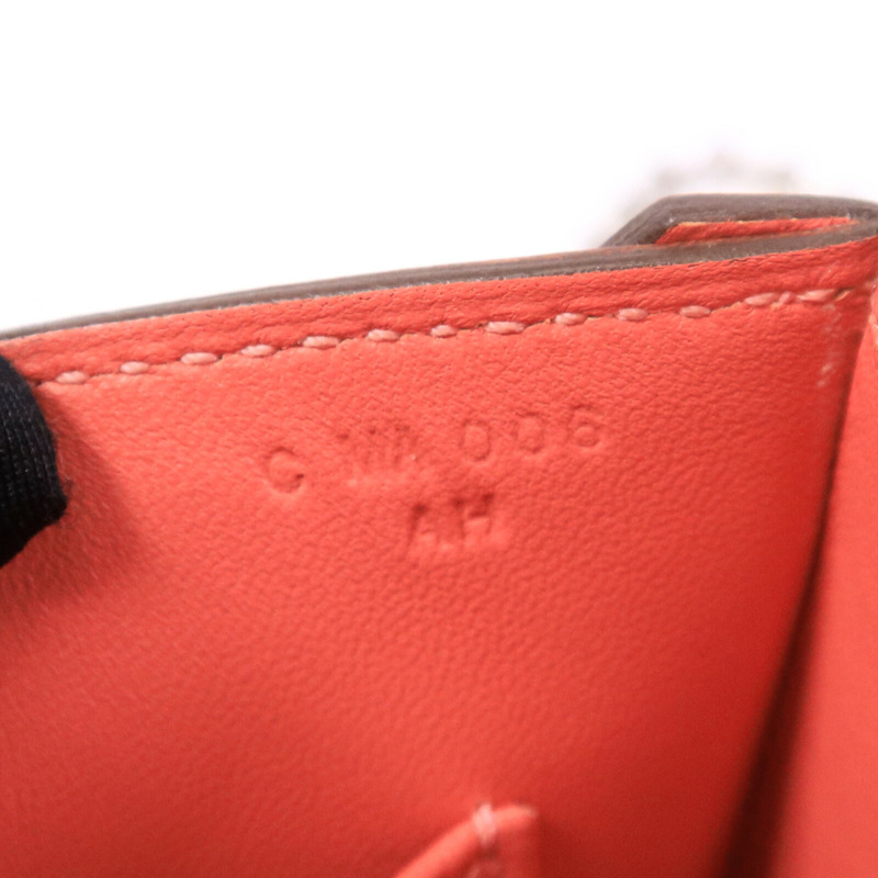 HERMES Chevre皮革Verrou Mini鏈帶肩背袋Rose Lipstick-7