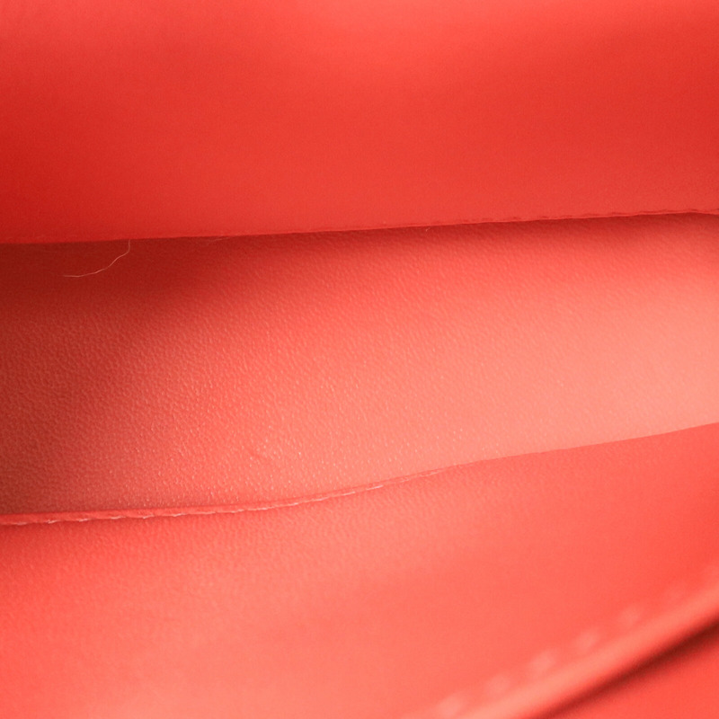 HERMES Chevre皮革Verrou Mini鏈帶肩背袋Rose Lipstick-15