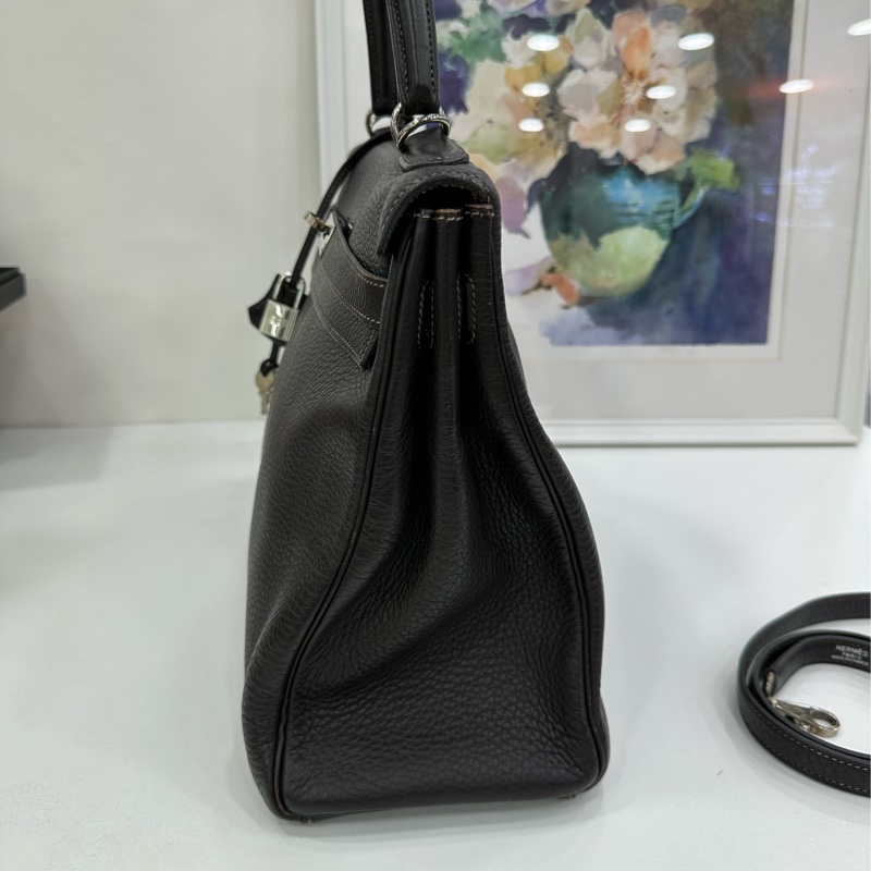 Hermes 愛馬仕 kelly32 深卡色銀扣 togo皮 框E-3