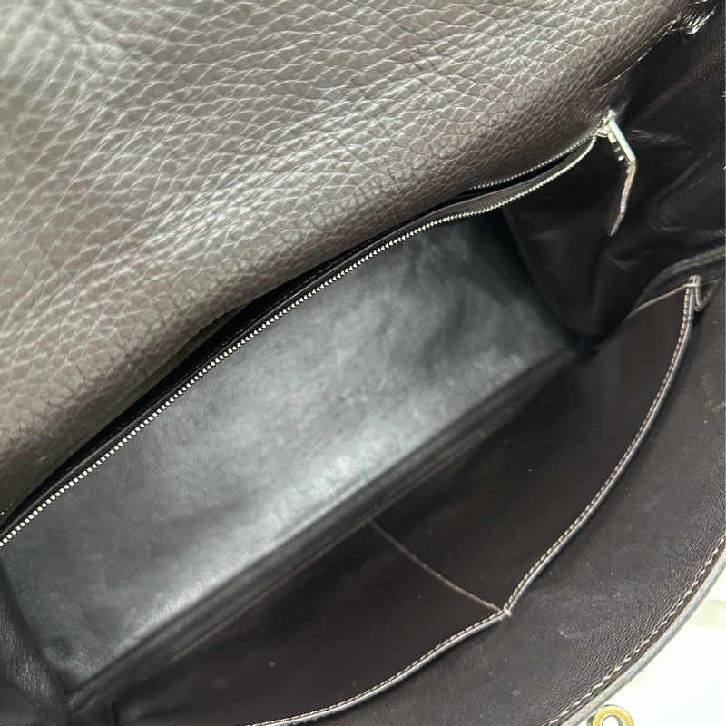 Hermes 愛馬仕 kelly32 深卡色銀扣 togo皮 框E-7