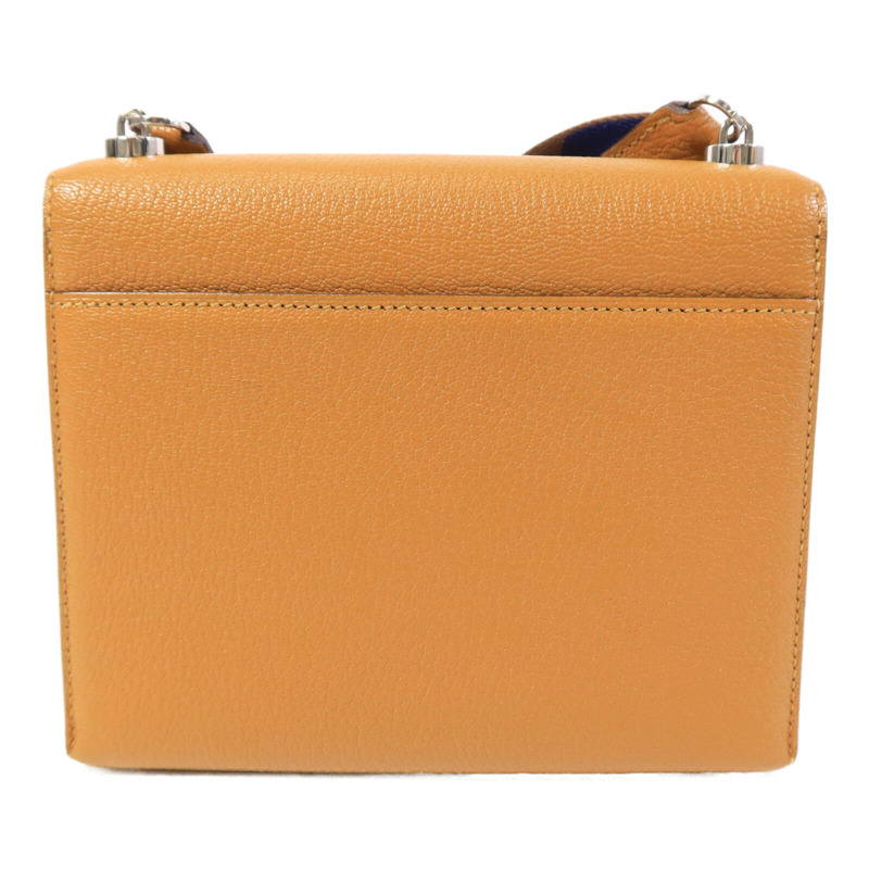 HERMES Chevre皮革Verrou Mini肩背袋Caramel-1
