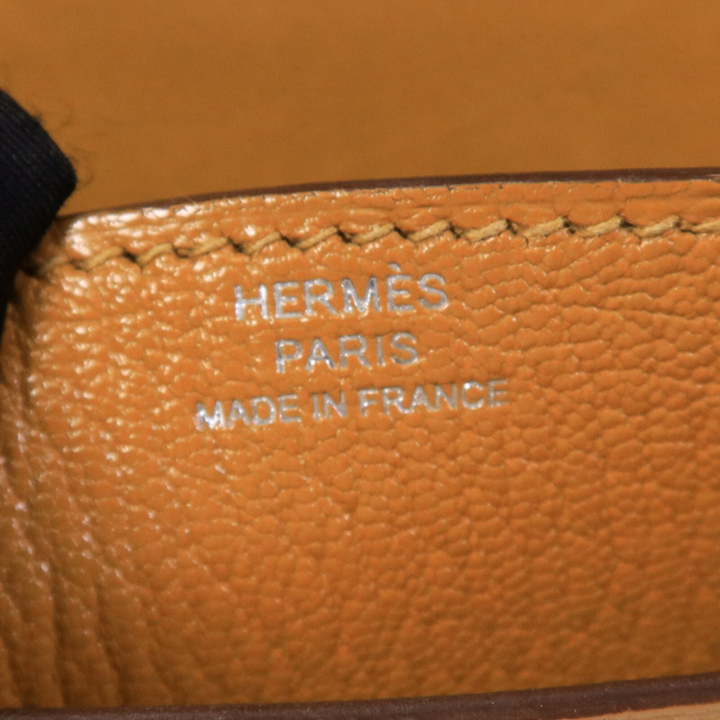 HERMES Chevre皮革Verrou Mini肩背袋Caramel-5