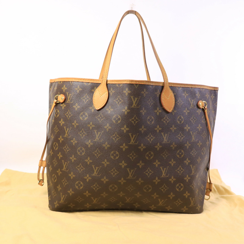 LOUIS VUITTON Monogram Neverfull GM Tote Bag金扣肩背袋-9