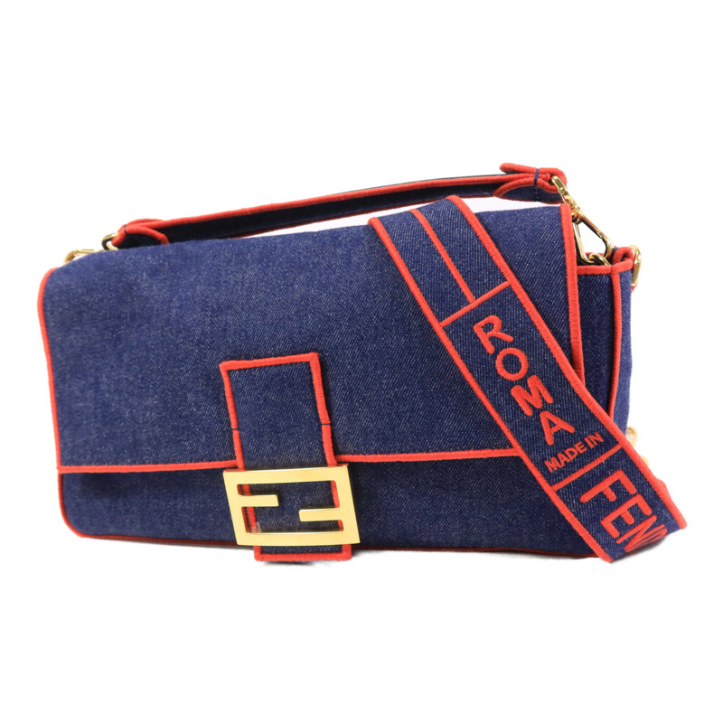 FENDI 牛仔布Bagutte Large手挽肩背兩用袋-2