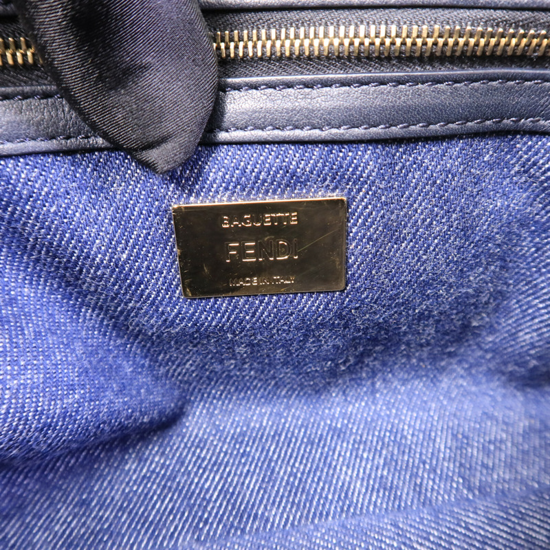 FENDI 牛仔布Bagutte Large手挽肩背兩用袋-5