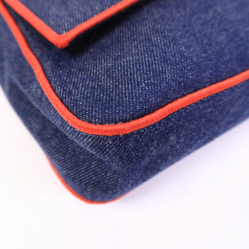 FENDI 牛仔布Bagutte Large手挽肩背兩用袋-11