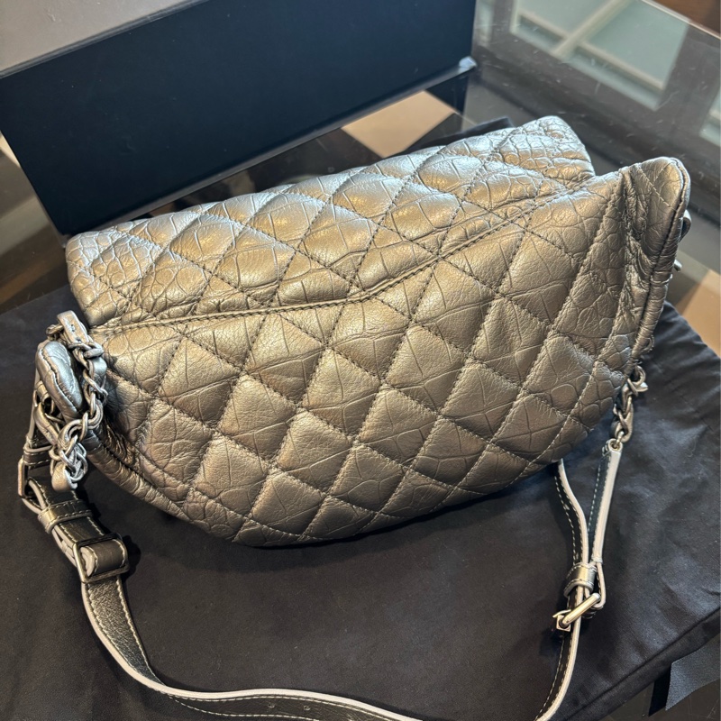 Chanel 金屬銀 肩背包 手提包 腰包-3