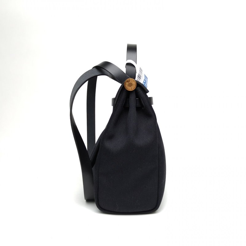 HERMES Herbag3189黑色帆布Z刻金扣肩背包-3