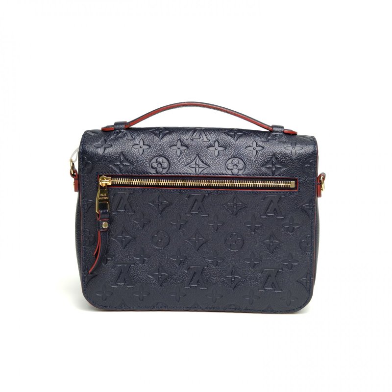 LOUIS VUITTON MetisPochette郵差包墨藍色牛皮金扣2018老花壓紋肩背包-2