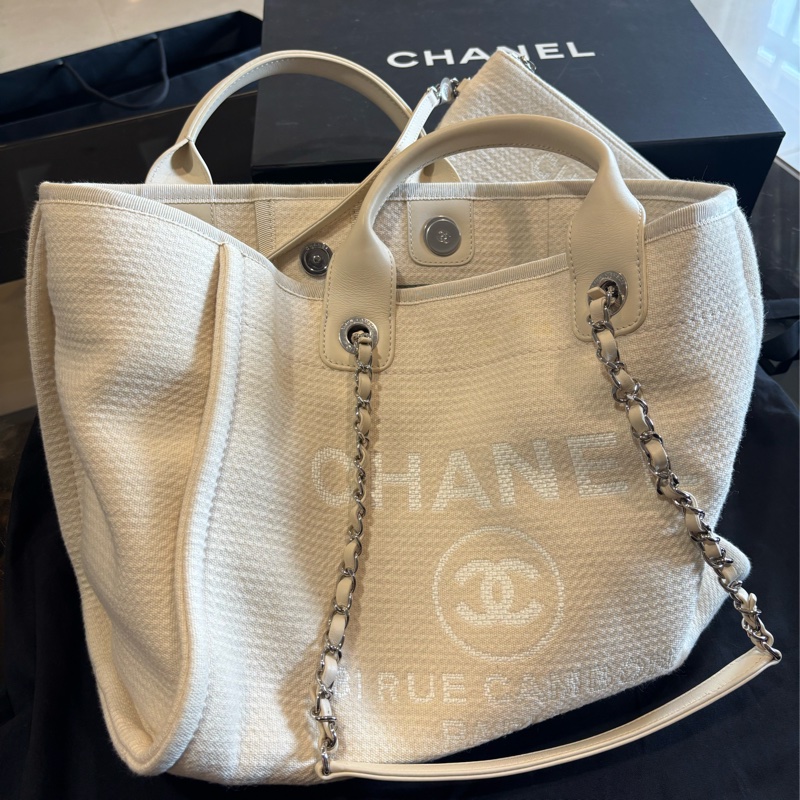 Chanel 藤織帆布手提袋 托特包 手提包 斜背包-0