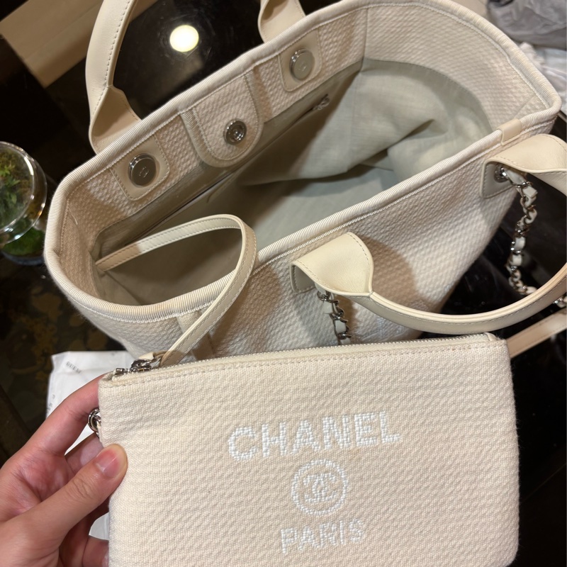 Chanel 藤織帆布手提袋 托特包 手提包 斜背包-2