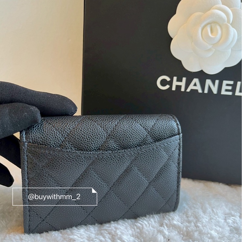 全新✨香奈兒單層卡包 有拉鍊款款-1