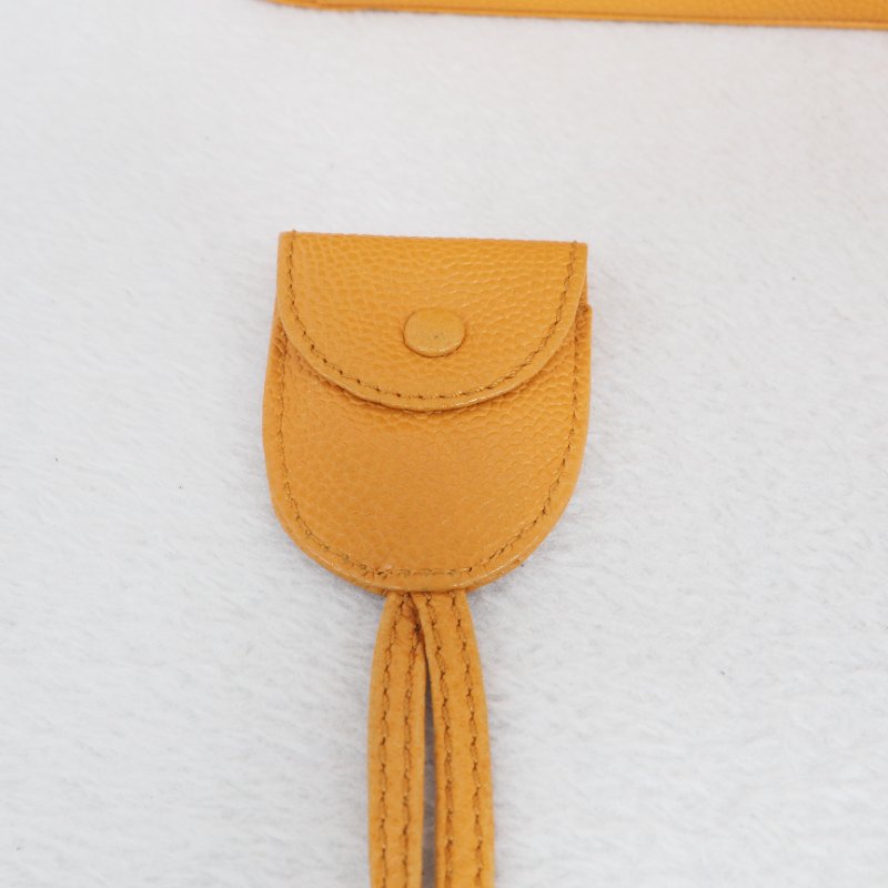 CHANEL Vintage Caviar Vanity Case 琥珀黃荔枝皮化妝箱-17