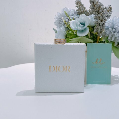 TW4813	Dior 迪奧蝴蝶結圓形戒指 Night Code Ring L Size Crystals and Rose Songe Lacquer