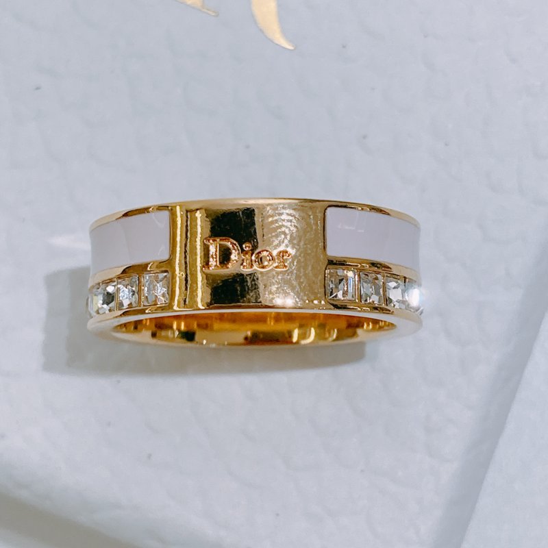 TW4813	Dior 迪奧蝴蝶結圓形戒指 Night Code Ring L Size Crystals and Rose Songe Lacquer-3