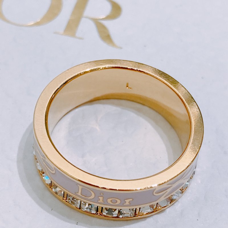 TW4813	Dior 迪奧蝴蝶結圓形戒指 Night Code Ring L Size Crystals and Rose Songe Lacquer-6