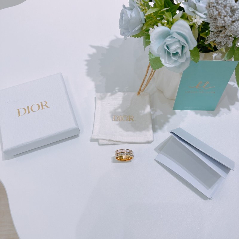 TW4813	Dior 迪奧蝴蝶結圓形戒指 Night Code Ring L Size Crystals and Rose Songe Lacquer-7