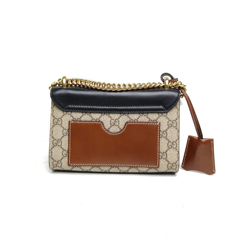 GUCCI Padlock鎖頭包小號20.5黑色牛皮/PVC金扣牛皮PVC肩背包-2