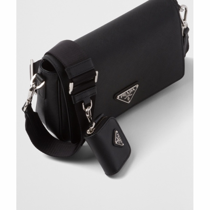 Prada 男士 Saffiano 徽標單肩包均碼碼22cm*5cm*14.5cm-2