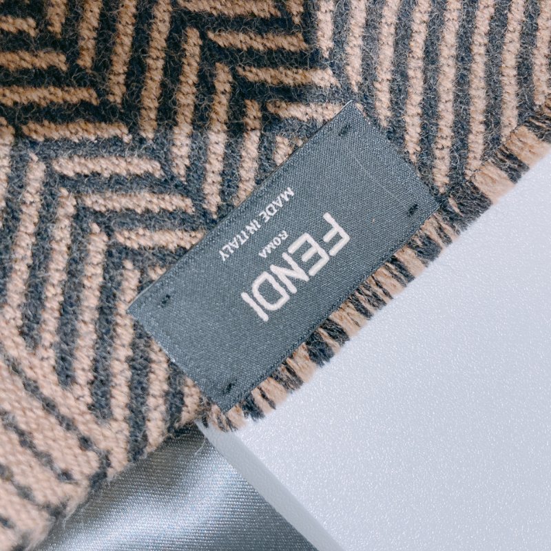 TW4815	Fendi 芬迪FF字經典圍巾 FF Monogram 180 x 35cm Wool And Silk Scarf Brown-5