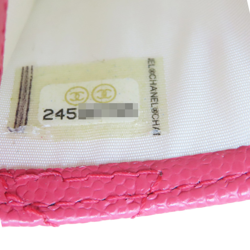 橘紅色 菱格紋 荔枝牛皮 名片夾【CHANEL 香奈兒】-7