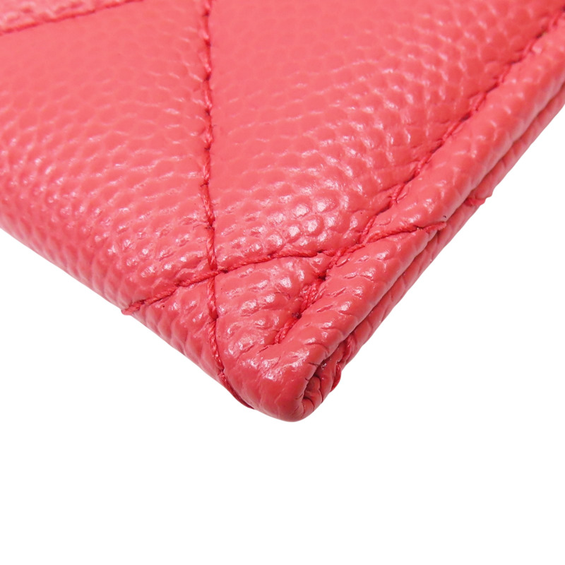 橘紅色 菱格紋 荔枝牛皮 名片夾【CHANEL 香奈兒】-10