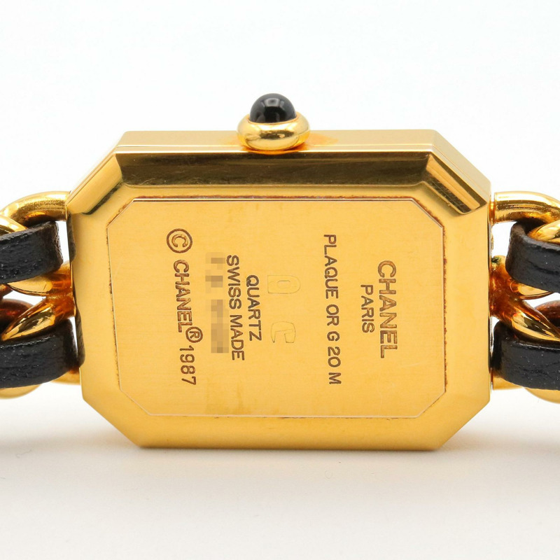 黑色錶盤 鍍金 皮革錶帶 Premiere M 腕錶【CHANEL 香奈兒】 H0001-4