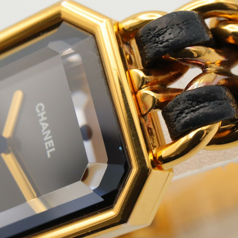 黑色錶盤 鍍金 皮革錶帶 Premiere M 腕錶【CHANEL 香奈兒】 H0001-9