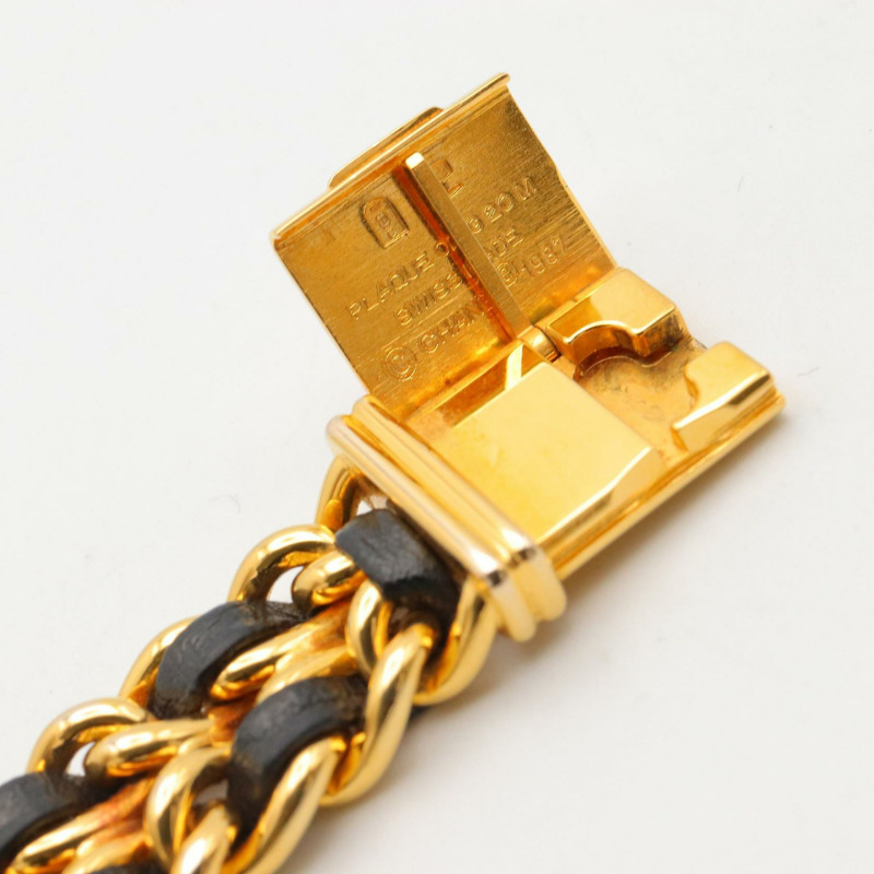 黑色錶盤 鍍金 皮革錶帶 Premiere M 腕錶【CHANEL 香奈兒】 H0001-13