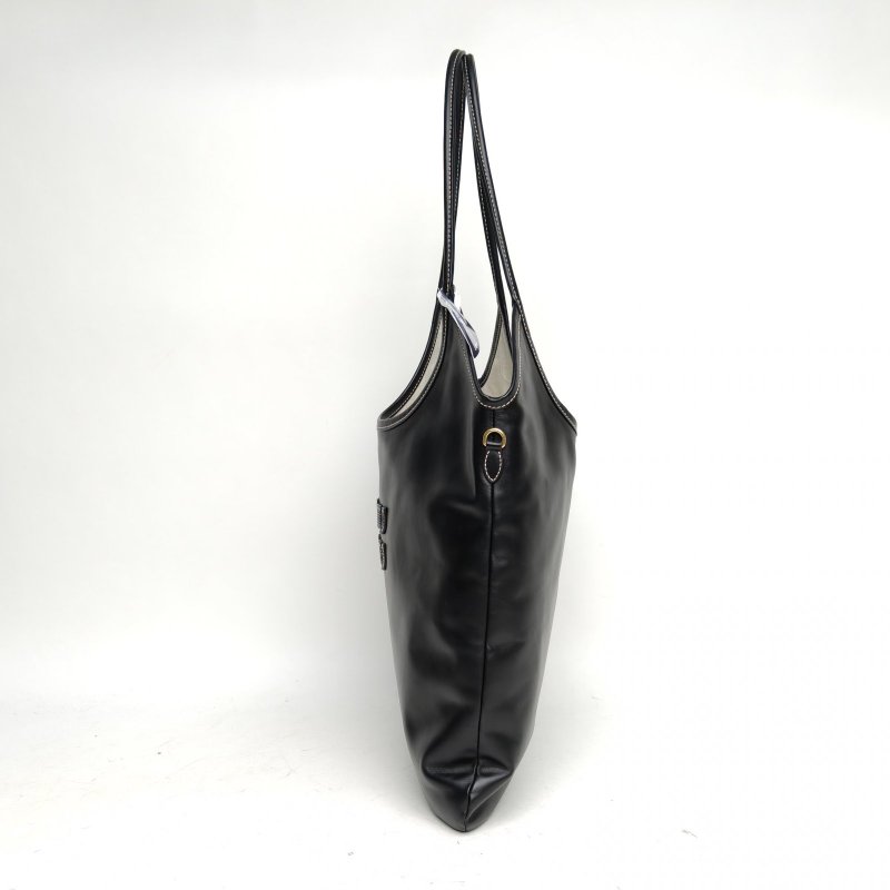 MIU MIU IVYTote托特包35黑色牛皮金扣肩背包-1