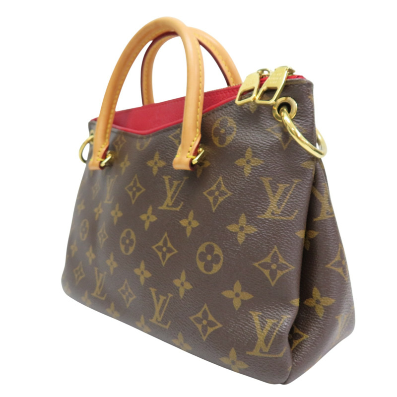 棕色 原花帆布 紅色牛皮 Pallas BB 兩用包【LOUIS VUITTON LV 路易威登】 M40463-2