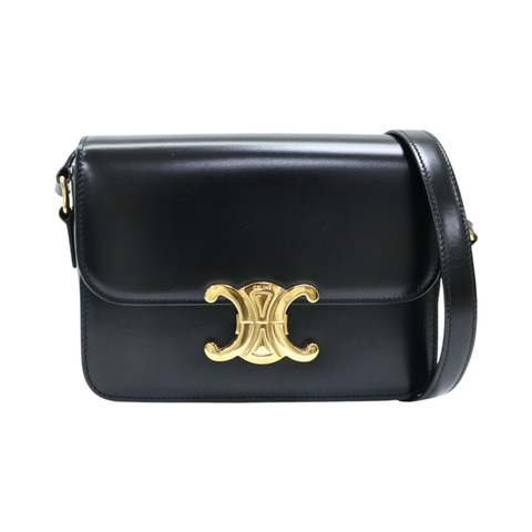 黑色 牛皮 TEEN TRIOMPHE 肩背包【CELINE 賽琳】 188423