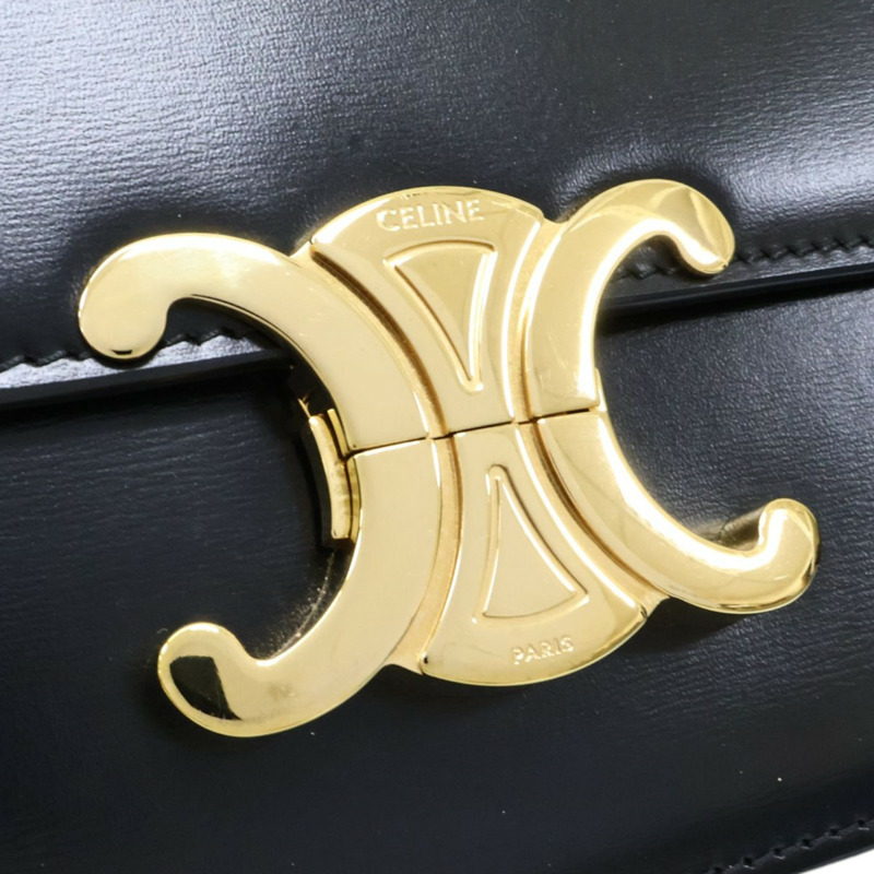 黑色 牛皮 TEEN TRIOMPHE 肩背包【CELINE 賽琳】 188423-7