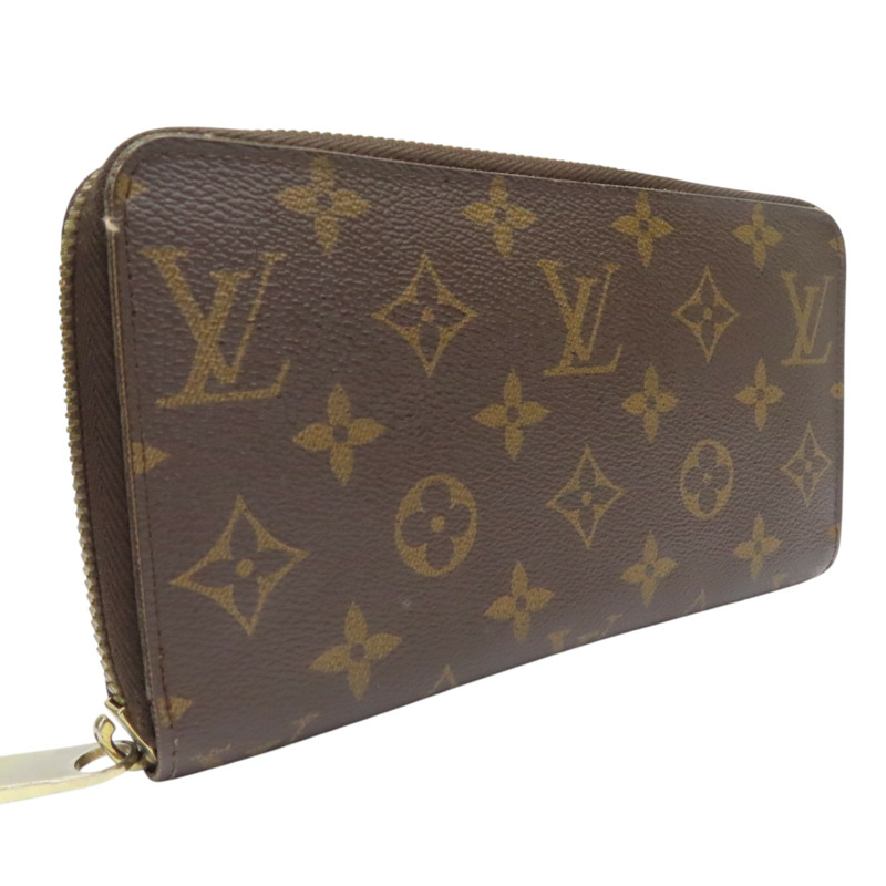 棕色 原花 帆布 Zippy Wallet 拉鍊長夾【LOUIS VUITTON LV 路易威登】 M60017-1