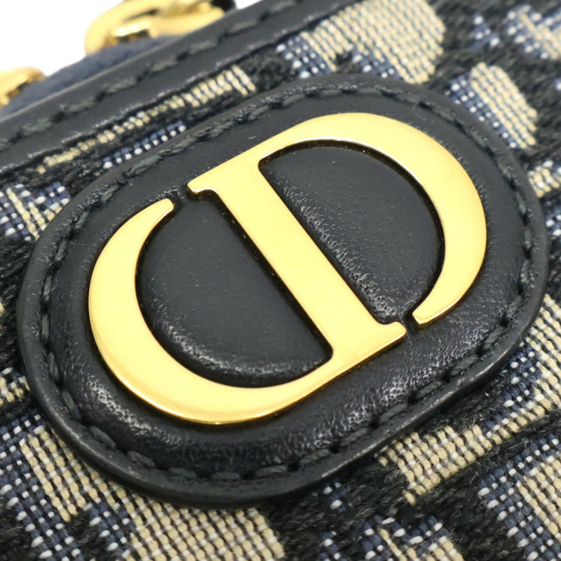 藍色 緹花帆布 Montaigne 手機 肩背包【Dior 迪奧】-5