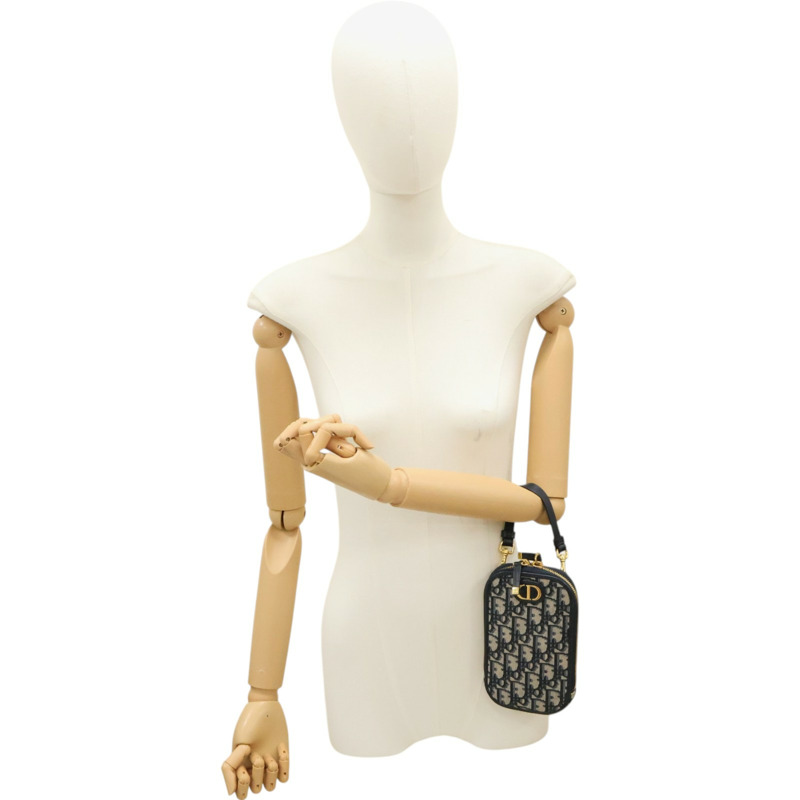 藍色 緹花帆布 Montaigne 手機 肩背包【Dior 迪奧】-7